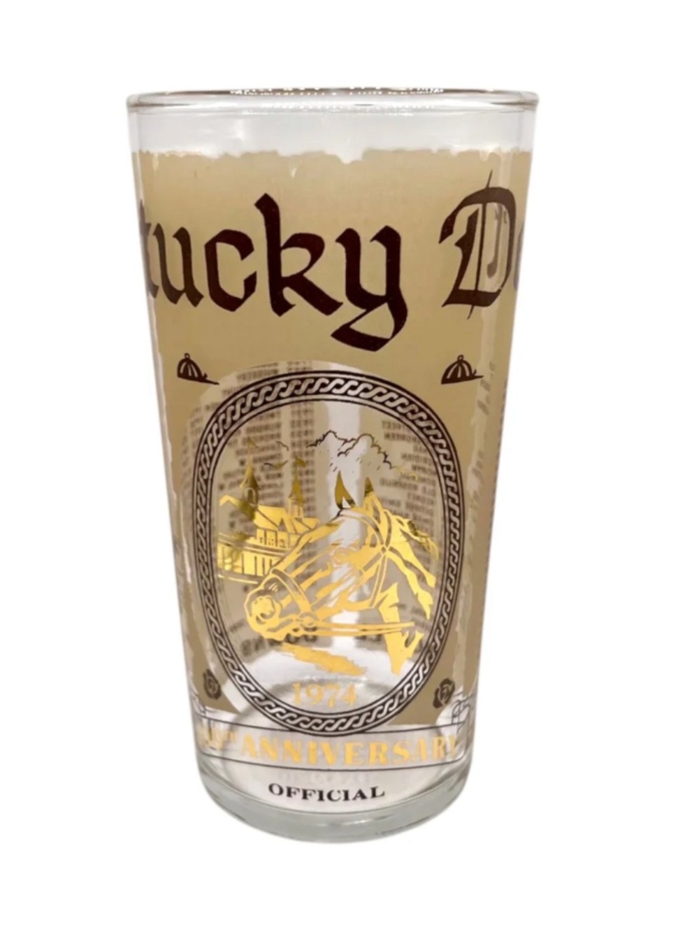 Official 1974 Kentucky Derby 100th Anniversary Mint Julep Souvenir Glass